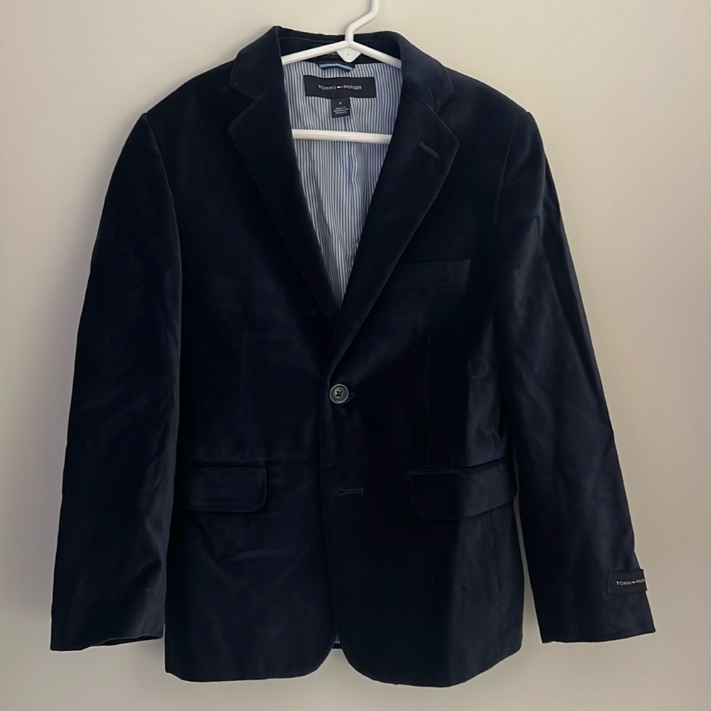 Tommy Hilfiger Boys Youth Size 8 Velvet Navy Blazer